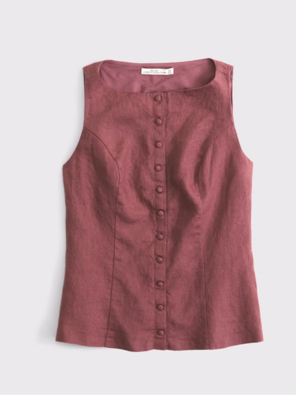 Abercrombie & Fitch NEW Linen Button Up Shell in Mauve
